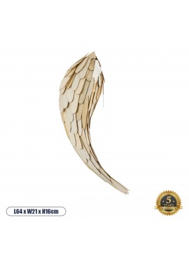 02358 GloboStar® GLOBOSTAR® GOURAMI 02358 Boho Φωτιστικό Τοίχου - Απλίκα με Ντουί 1 x E27 AC 220-240V IP20 - Μπεζ - Μ64 x Π21 x Υ16cm