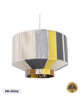 02388 GloboStar® GLOBOSTAR® SALERNO 02388 Boho Κρεμαστό Φωτιστικό Οροφής με Ντουί 1 x E27 AC 220-240V IP20 - Πολύχρωμο - Μ40 x Π40 x Υ35cm