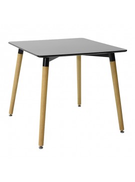 Τραπέζι Natali τετράγωνο MDF χρώμα μαύρο gloss 80x80x76εκ 029-000092