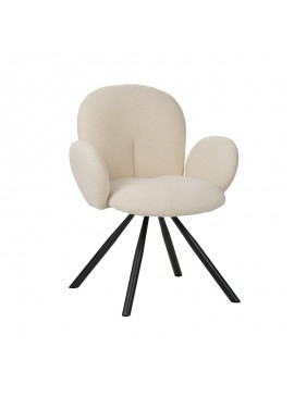 Intrahome Πολυθρόνα Garzele intrahome μπεζ μπουκλέ ύφασμα-πόδι μαύρο μέταλλο 68x66x82.5εκ | SKU: INTRAPA-130111350