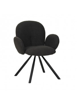 Intrahome Πολυθρόνα Garzele intrahome ανθρακί μπουκλέ ύφασμα-πόδι μαύρο μέταλλο 68x66x82.5εκ | SKU: INTRAPA-130111361