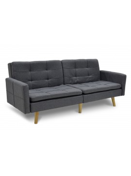 Καναπές-κρεβάτι Flexible pakoworld σε ανθρακί ύφασμα 198x87x76εκ 035-000004