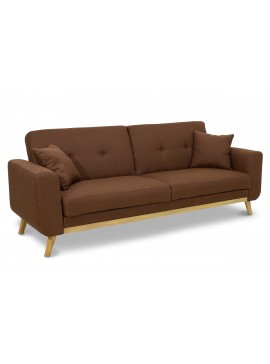 Καναπές-κρεβάτι Carmelo pakoworld με καφέ ύφασμα 214x80x86εκ 035-000013