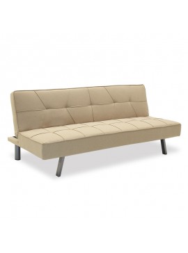 Καναπές-κρεβάτι Travis pakoworld 3θέσιος με ύφασμα μπεζ 175x83x74εκ 035-000025