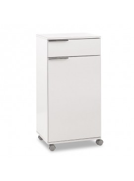 Ντουλάπι Chad pakoworld τροχήλατο με συρτάρι λευκό gloss 50x40x100εκ 039-000136
