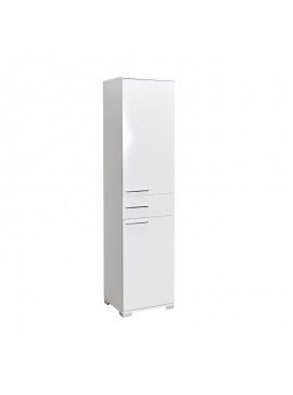 Ντουλάπα Chad pakoworld με συρτάρια λευκό gloss 45x40x188εκ 039-000169