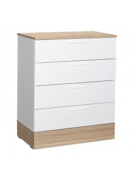 Συρταριέρα Pelita pakoworld σε λευκή-oak απόχρωση 72x40x88εκ