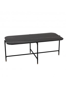 NERO COFFEE TABLE ΜΑΥΡΟ ΜΕ ΟΨΗ ΜΑΡΜΑΡΟΥ ΜΑΥΡΟ 113x58xH43cm 04-0422