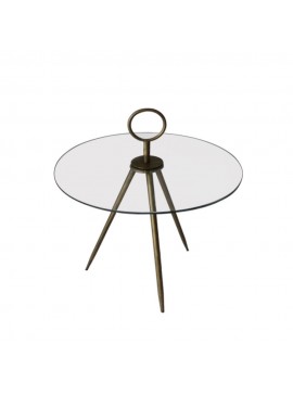 VETRI SIDE TABLE ΔΙΑΦΑΝΟ BRASS D45xH49,5/64cm 04-0526