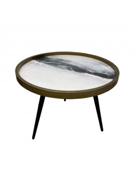 Liberta WILD COFFEE TABLE ΜΑΥΡΟ ΜΕ PATTERN ΜΑΥΡΟ 60x60xH45cm 60x60xH45cm 04-0641