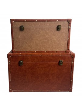 Liberta BRYST ΜΠΑΟΥΛΑ SET 2ΤΜΧ COGNAC PURO 64x40xH40cm 64x40xH40cm 04-0933