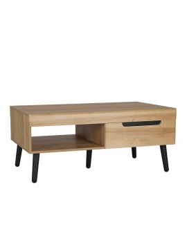 Liberta GRIF COFFEE TABLE 2ΣΥΡΤΑΡΙΑ ΦΥΣΙΚΟ ΜΑΥΡΟ 107x67xH46cm 107x67xH46cm 04-1008