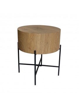 Liberta MADERA SIDE TABLE ΦΥΣΙΚΟ ΜΑΥΡΟ 45x45xH45cm 45x45xH45cm 04-1027