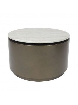 Liberta POMMA COFFEE TABLE TRAVERTINE BRONZE 60x60xH38cm 60x60xH38cm 04-1115