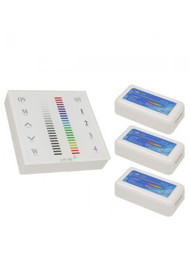 04053 GloboStar® Ασύρματος LED RGB Controller με Χειριστήριο Τοίχου Αφής 2.4G RF 12v (432w) - 24v (864w) DC για Τρία Group GloboStar 04053