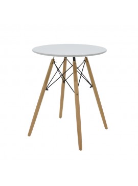 Artekko Jolly MDF Στρόγγυλο Τραπεζάκι σε Λευκό Χρώμα (Φ60χ73)cm Artekko 047-6220