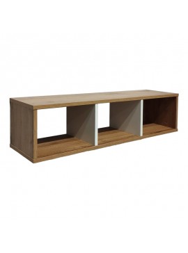 Ραφιέρα τοίχου Flevior pakoworld σε sonoma με λευκή απόχρωση 90x22x25.6εκ