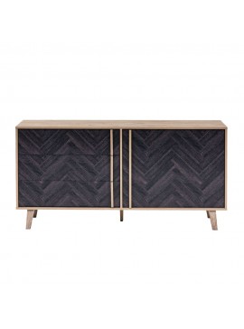 ALBERO ΜΠΟΥΦΕΣ SONOMA DECAPE ΜΑΥΡΟ ΜΕ PATTERN 150x39xH76cm 05-0436