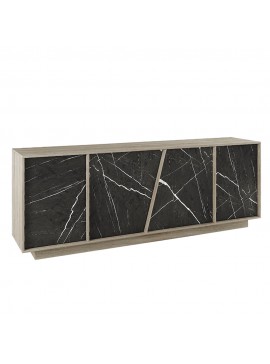 PETRA ΜΠΟΥΦΕΣ 4ΠΟΡΤΕΣ ΠΕΤΡΑ SONOMA ΣΚΟΥΡΟ 207x43xH75cm 05-0454