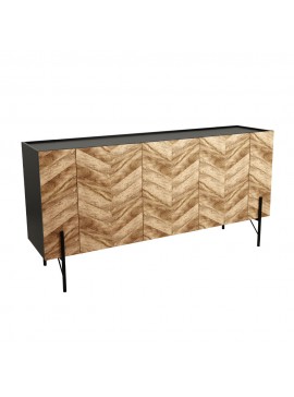 Liberta PARKE ΜΠΟΥΦΕΣ ΜΑΥΡΟ ΦΥΣΙΚΟ ΜΕ PATTERN 160x43xH80cm 160x43xH80cm 05-0479