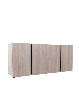 TOKYO ΜΠΟΥΦΕΣ 3ΠΟΡΤΕΣ 2ΣΥΡΤΑΡΙΑ SONOMA ΣΚΟΥΡΟ ΜΑΥΡΟ OAK 188x48,6xH82,5cm 05-0537