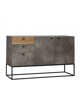 DELTA ΜΠΟΥΦΕΣ CEMENT DARK OAK 136x41xH82cm 05-0608