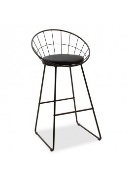 Intrahome Σκαμπό μπαρ Seth Intrahome μέταλλο μαύρο-μαξιλάρι PVC μαύρο | SKU: INTRAPA-169111133