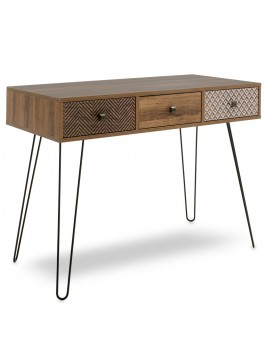 Κονσόλα Boho pakoworld καρυδί με μεταλλικά πόδια 100x50,5x74,5εκ 066-000004
