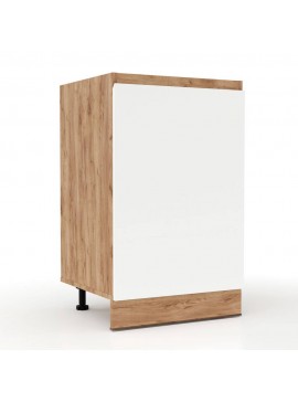 Επιδαπέδιο ντουλάπι κουζίνας Soft Λευκό με βελανιδιά Διαστάσεις 50x46,5x81,5εκ SO-SD50