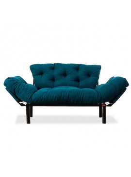 Καναπές κρεβάτι PWF-0018 pakoworld 2θέσιος με ύφασμα χρώμα πετρόλ 155x73x85cm 071-000663