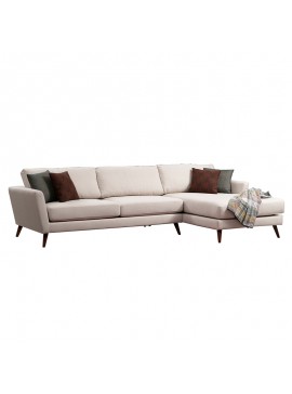 Γωνιακός καναπές κρεβάτι PWF-0526 pakoworld αριστερή γωνία ύφασμα μπεζ-καρυδί 303x168x85εκ 071-001206