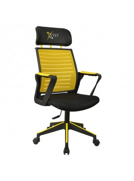 Καρέκλα γραφείου εργασίας PWF-0544 pakoworld mesh μαύρο-κίτρινο 56x48x110εκ 071-001215