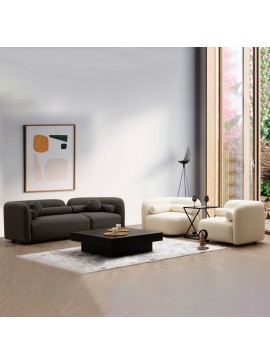 Πολυθρόνα Fxke Intrahome ύφασμα μπουκλέ κρεμ 90x90x74εκ INTRAPA-182112414