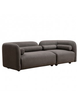 Καναπές 3θέσιος Tranquil pakoworld ύφασμα μπουκλέ γκρι 228x90x74εκ 071-001405