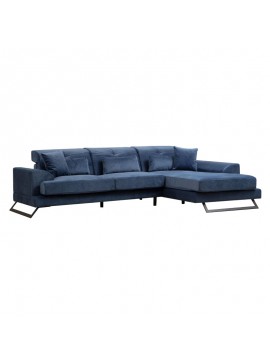 Γωνιακός καναπές PWF-0575 pakoworld αριστερή γωνία ύφασμα μπλε 308/190x92εκ 071-001415