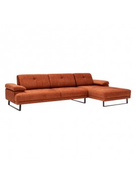 Γωνιακός καναπές με αριστερή γωνία PWF-0586 pakoworld ύφασμα κεραμιδί 314x174x83εκ 071-001465