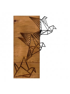 Διακοσμητικό τοίχου Perdon pakoworld ξύλο πεύκου σε φυσική απόχρωση με μαύρο μέταλλο 36x3x60εκ