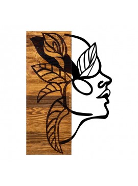 Διακοσμητικό τοίχου Redian pakoworld ξύλο πεύκου σε φυσική απόχρωση με μαύρο μέταλλο 34x3x50εκ