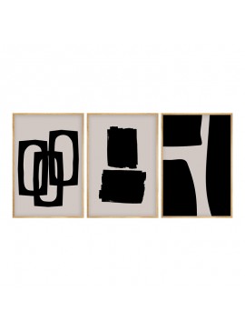 Πίνακας σε καμβά Blacky pakoworld τρίπτυχος με ψηφιακή εκτύπωση 50x2x35εκ