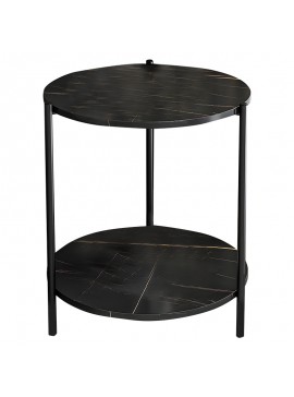 Βοηθητικό τραπέζι Rhythm MDF μαύρο μαρμάρου-μαύρο Φ48x60cm 072-000063