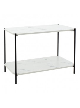 Βοηθητικό τραπέζι Mara MDF λευκό μαρμάρου-μαύρο 80x40x55cm