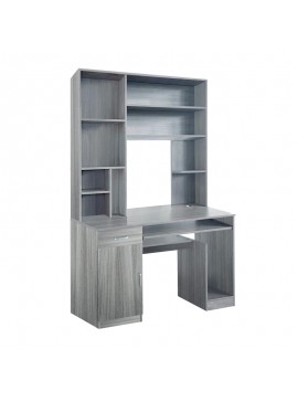 Γραφείο υπολογιστή με βιβλιοθήκη Novelty pakoworld γκρι-oak 120x55x182εκ 072-000089