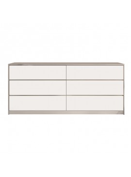 Συρταριέρα Kuanger pakoworld σε λευκή-φυσική απόχρωση 120x40x70εκ