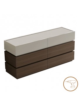 Συρταριέρα Sonlen pakoworld mdf σε καρυδί-μπεζ απόχρωση 120x40x72εκ