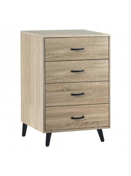 Intrahome Συρταριέρα Adrenile Intrahome mdf σε φυσική απόχρωση και μαύρο μεταλλικό πόδι 80x40x84εκ | SKU: INTRAPA-183111228