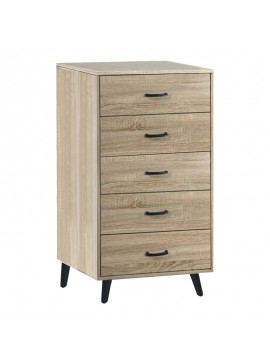 Intrahome Συρταριέρα Adrenile Intrahome mdf σε φυσική απόχρωση και μαύρο μεταλλικό πόδι 80x40x114εκ | SKU: INTRAPA-183111220