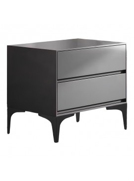Intrahome Κομοδίνο Lamesa Intrahome mdf σε ανρθρακί απόχρωση με μαύρα μεταλλικά πόδια 50x40x48εκ | SKU: INTRAPA-183111255
