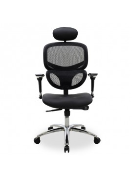 Καρέκλα γραφείου διευθυντή Freedom pakoworld Premium Quality μαύρο pu-mesh 076-000008
