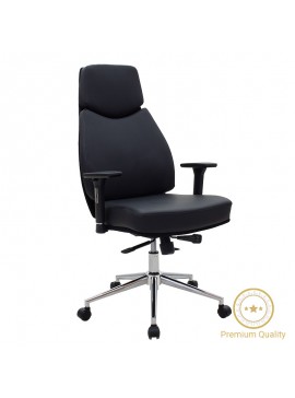 Καρέκλα γραφείου διευθυντή Sandy Premium pakoworld με PU χρώμα μαύρο 076-000013