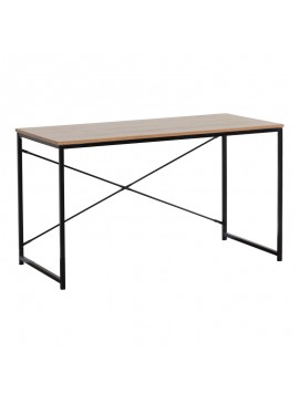 Γραφείο εργασίας Bailon pakoworld σε oak απόχρωση με μαύρο μέταλλο 120x60x70εκ